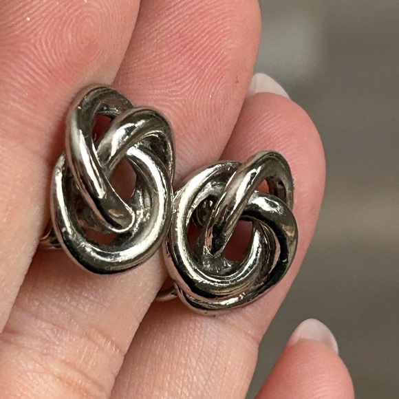 4/$50 Celtic knot Edwardian earrings clip ons 💙 - Picture 3 of 8